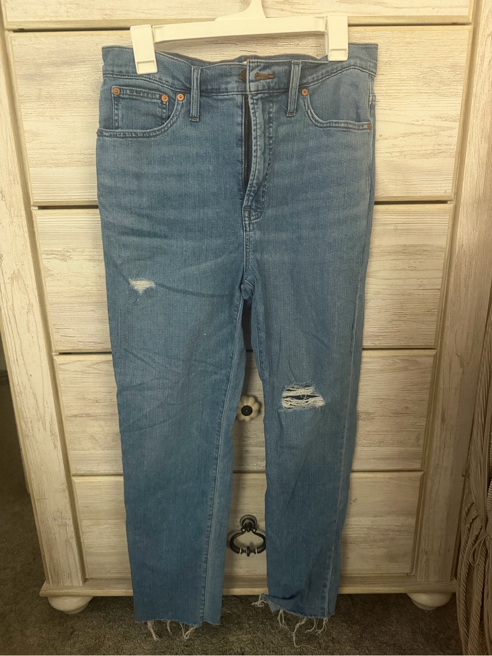 Madewell Light Blue Women's High-Rise Distressed Jeans